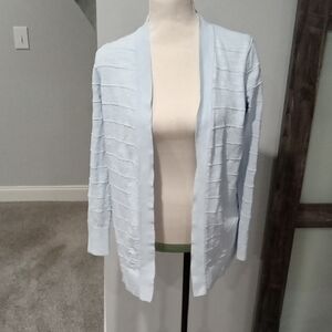 Loft Long Sleeve Open Cardigan With Side Slits Light Blue Size S
